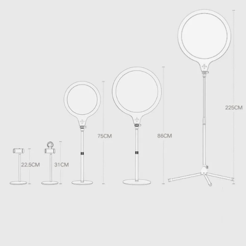 26cm Live Broadcast Beauty Light Bracket - Medium Version & Black Desktop Photography