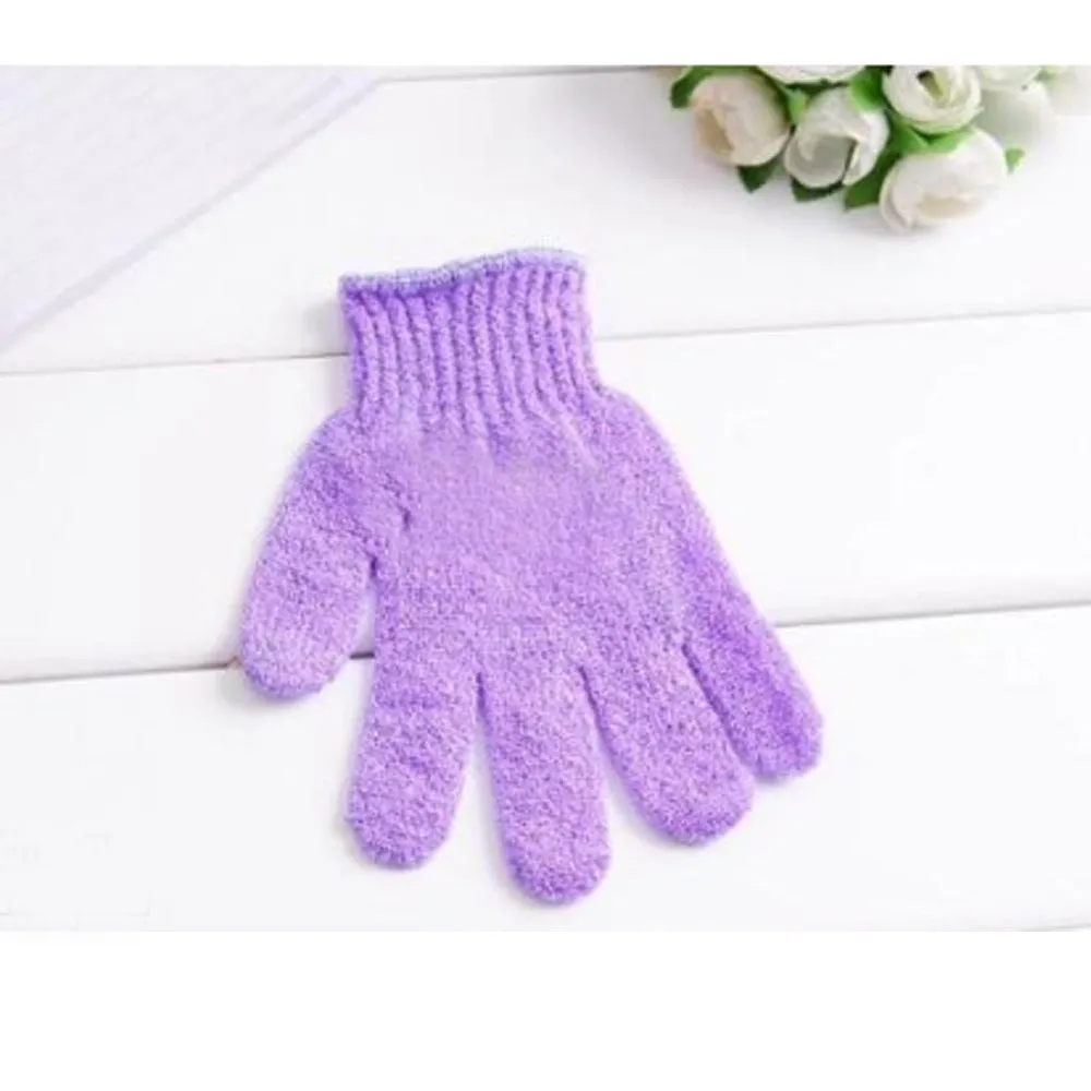 4 Pair Shower Exfoliating Wash Skin Spa Foam Bath Gloves Massage Loofah Scrubber