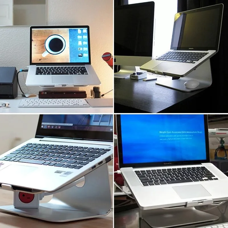 Aluminum Cooling Stand for Mac Ipad and Laptops - Rotating Design Silver