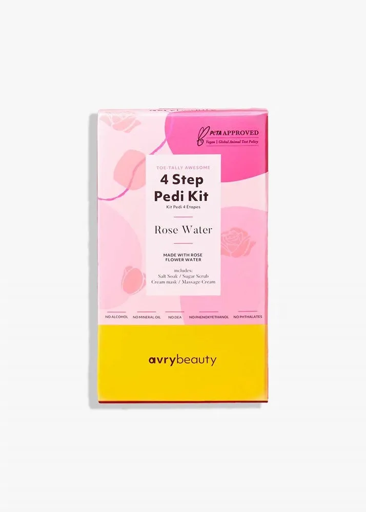 Avry Beauty 4 Step Pedi Kit - Rose Water