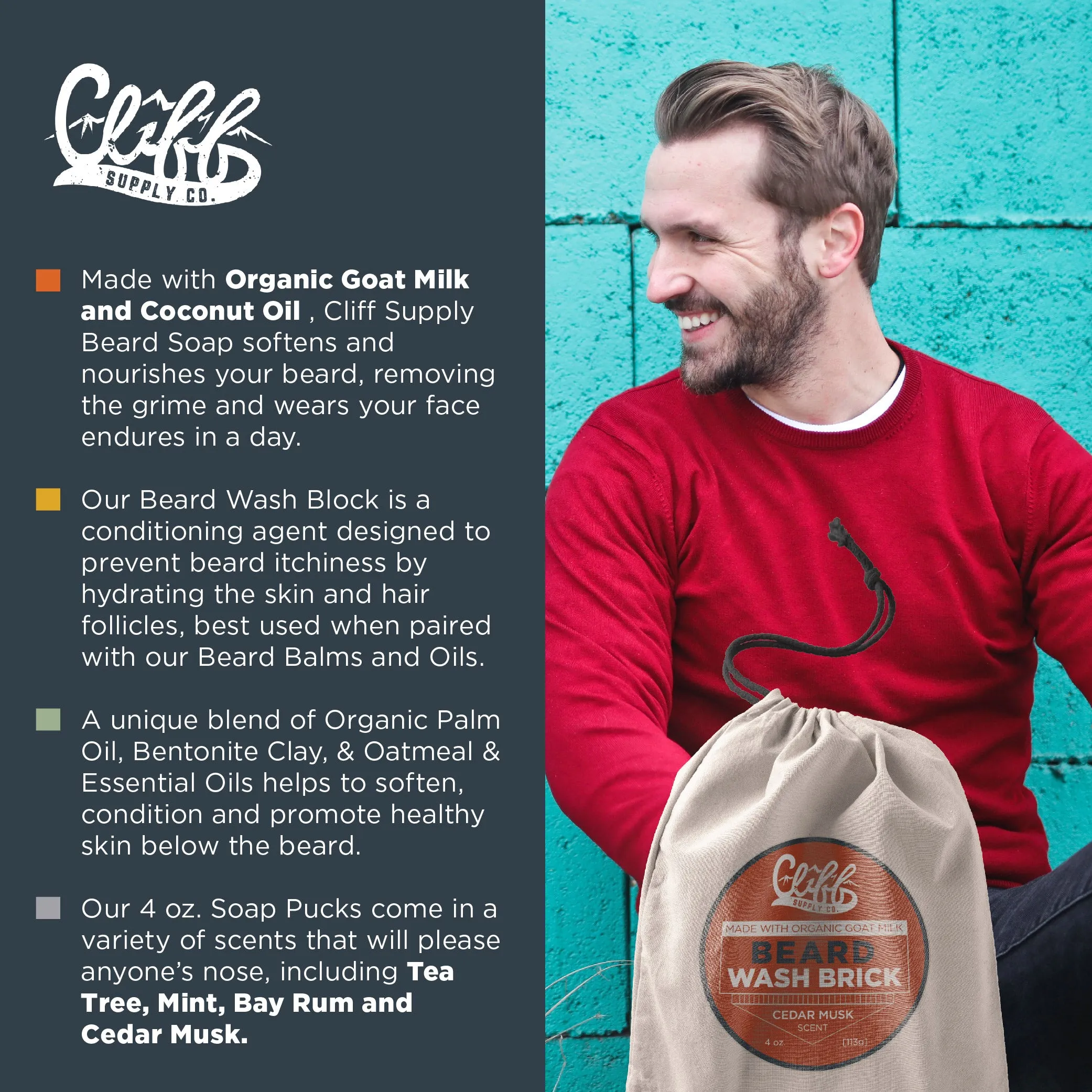 Beard Wash Brick - Cedar Musk
