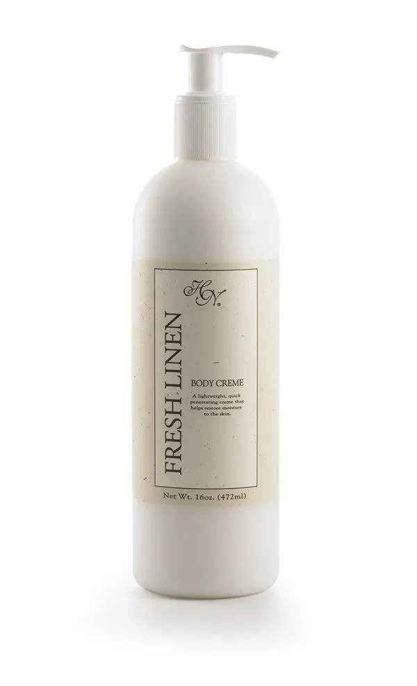 Hillhouse Naturals FRESH LINEN BODY CREME 16 OZ.