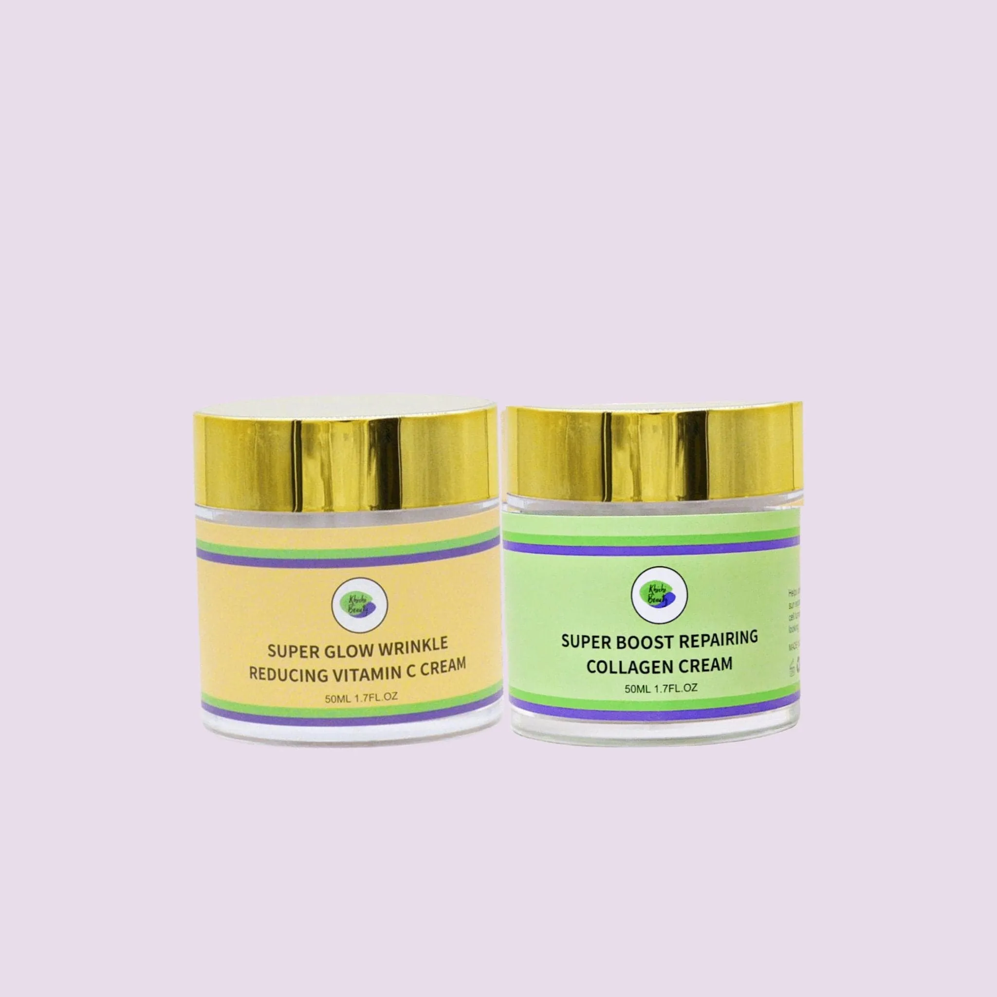 Khichi Beauty 2 Pc Anti - Aging Bundle, Vitamin C Cream, Collagen Cream.