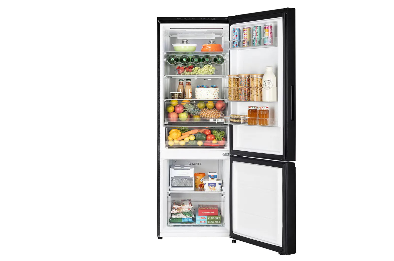 LG GL-B382EBMX 340 L 3 Star Smart Inverter Frost Free Bottom Freezer Refrigerator with Door Cooling , Wi-Fi & Convertible Mode (Black Mirror)