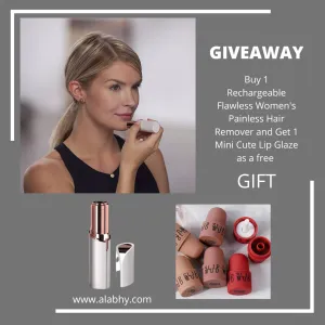Rechargeable Flawless Women's Painless Hair Remover   Mini Cute Lip Glaze - Combo offer