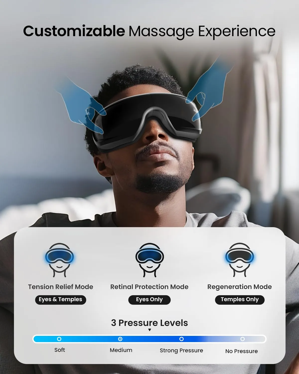 RENPHO Eye Massager with Heat and Cooling for Migraines, Mothers Day Gifts for Mom, Eyeris 3 FSA HSA Voice Control Eye Massager, Eye Care Device with DIY Massage Setting, Birthday Gifts for Women/Men