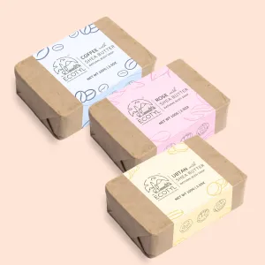 Shea Butter Soaps -  Ubtan Rose & Coffee Set of 3