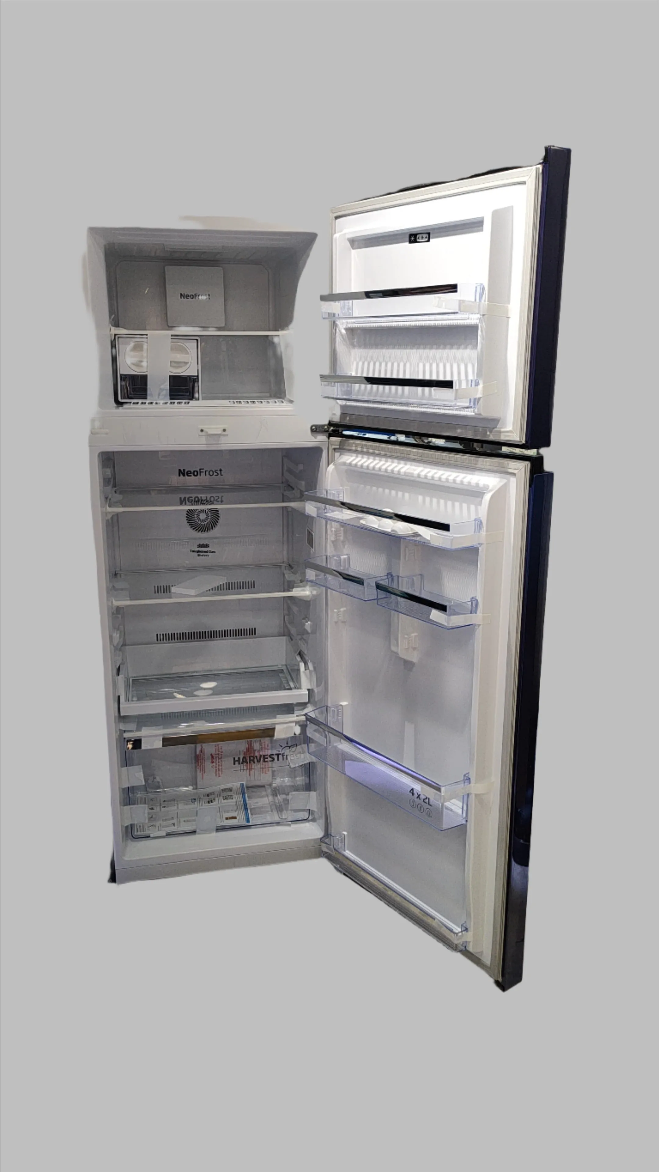 Voltas Beko RFF315D/WPV300RMBD 268L 2 Star Frost Free Double Door Refrigerator with NeoFrost Dual Cooling & Double Twist Ice Maker (Moonlight Blue)